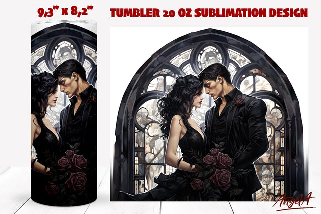 Gothic tumbler wrap sublimation / man and woman couple png Sublimation Angelina Semenova 