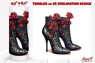 Gothic tumbler wrap sublimation / witch high heel shoes Sublimation Angelina Semenova 