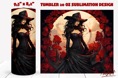 Gothic tumbler wrap sublimation / women, red roses Sublimation Angelina Semenova 