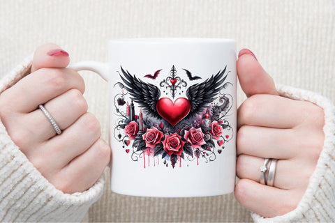 Gothic Valentine's Day Clipart PNG Sublimation designartist 