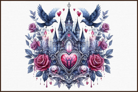 Gothic Valentine's Day Clipart PNG Sublimation designartist 