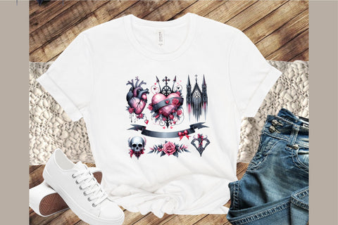 Gothic Valentine's Day Clipart PNG Sublimation designartist 