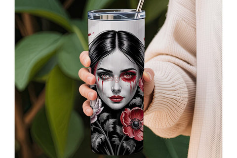 Gothic Vampire Eyes Floral 20oz Tumbler Sublimation DesignSVG 