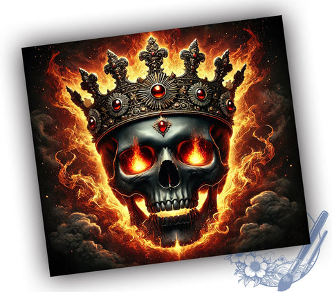 Gothic Vampire Skull Fire 20oz Tumbler Wrap, Fire Design Cup, 20oz Drinkware, Halloween Mug, Gothic Tumbler, Skull Lover Gift, Spooky Drinkware Sublimation ToriDesigns 