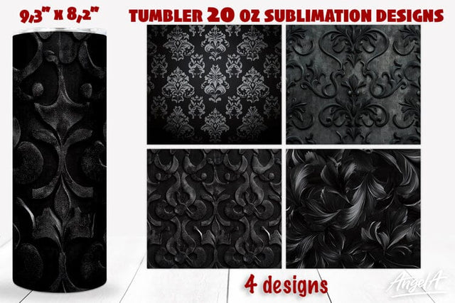 Gothic vintage dark tumbler wrap sublimation, abstract, noir Sublimation Angelina Semenova 