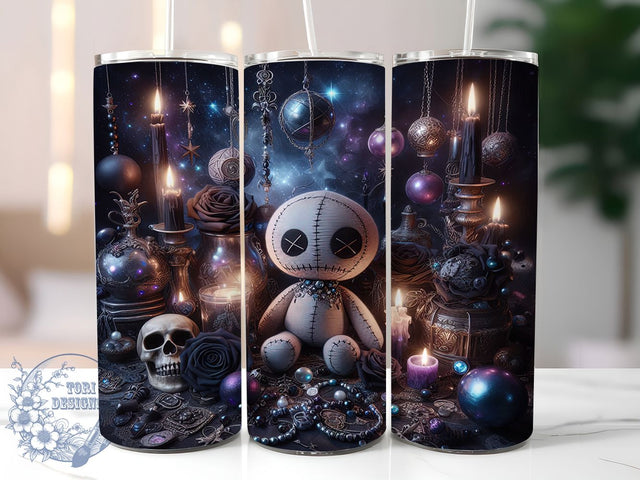 Gothic Voodoo Dark Magic Tumbler, Voodoo Doll, Dark Magic, 20Oz Tumbler Wrap, Sublimation Drinkware, Spooky Aesthetic, Occult Design Sublimation ToriDesigns 