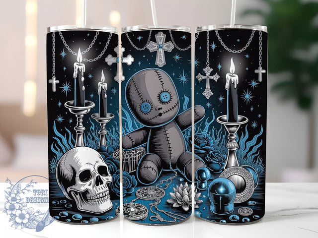 Gothic Voodoo Dark Magic Tumbler, Voodoo Doll, Dark Magic, 20Oz Tumbler Wrap, Sublimation Drinkware, Spooky Aesthetic, Occult Design Sublimation ToriDesigns 