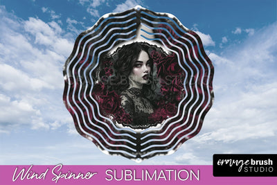 Gothic Wind Spinner, Dark Academia Wind Spinner Sublimation Sublimation OrangeBrushStudio 