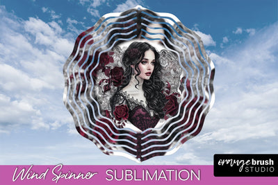 Gothic Wind Spinner, Dark Academia Wind Spinner Sublimation Sublimation OrangeBrushStudio 