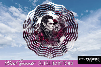 Gothic Wind Spinner, Dark Academia Wind Spinner Sublimation Sublimation OrangeBrushStudio 