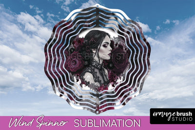 Gothic Wind Spinner, Dark Academia Wind Spinner Sublimation Sublimation OrangeBrushStudio 