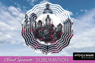 Gothic Wind Spinner, Dark Academia Wind Spinner Sublimation Sublimation OrangeBrushStudio 