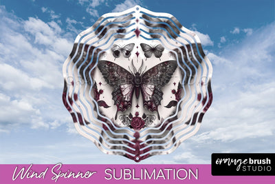 Gothic Wind Spinner, Dark Academia Wind Spinner Sublimation Sublimation OrangeBrushStudio 