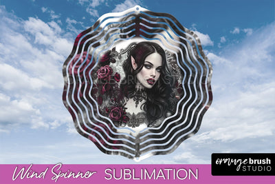 Gothic Wind Spinner, Dark Academia Wind Spinner Sublimation Sublimation OrangeBrushStudio 