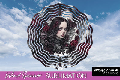 Gothic Wind Spinner, Dark Academia Wind Spinner Sublimation Sublimation OrangeBrushStudio 