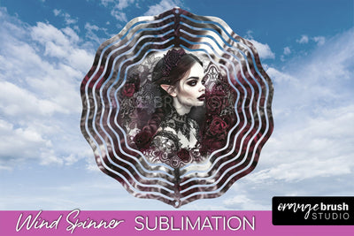 Gothic Wind Spinner, Dark Academia Wind Spinner Sublimation Sublimation OrangeBrushStudio 