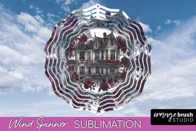Gothic Wind Spinner, Dark Academia Wind Spinner Sublimation Sublimation OrangeBrushStudio 