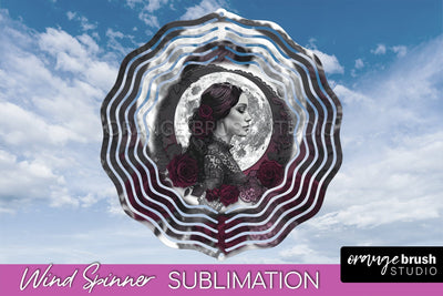 Gothic Wind Spinner, Dark Academia Wind Spinner Sublimation Sublimation OrangeBrushStudio 