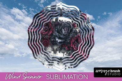 Gothic Wind Spinner, Dark Academia Wind Spinner Sublimation Sublimation OrangeBrushStudio 