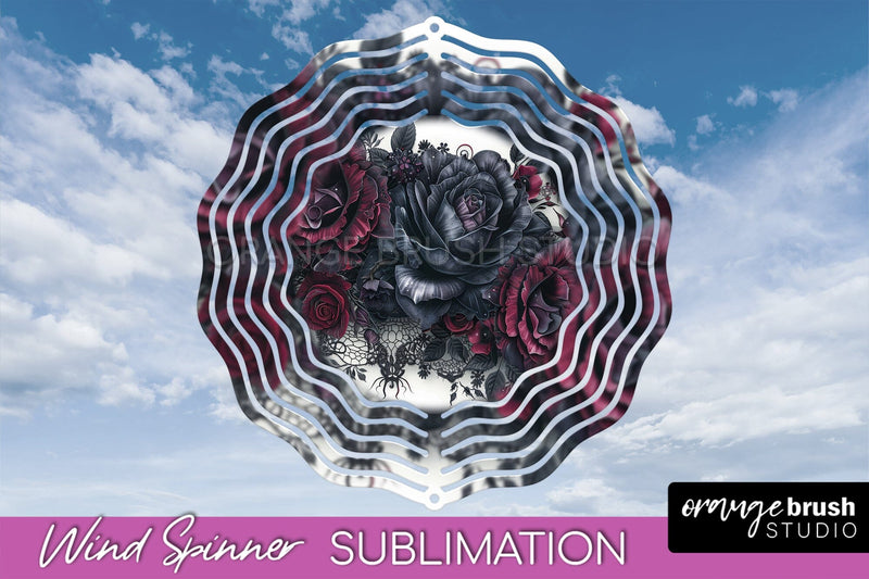 Gothic Wind Spinner, Dark Academia Wind Spinner Sublimation Sublimation OrangeBrushStudio 