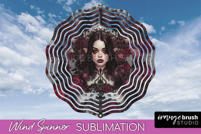 Gothic Wind Spinner, Dark Academia Wind Spinner Sublimation Sublimation OrangeBrushStudio 