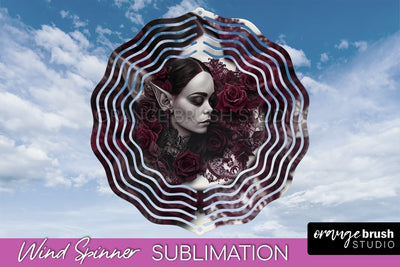 Gothic Wind Spinner, Dark Academia Wind Spinner Sublimation Sublimation OrangeBrushStudio 