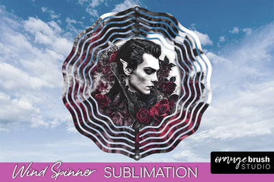 Gothic Wind Spinner, Dark Academia Wind Spinner Sublimation Sublimation OrangeBrushStudio 