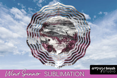 Gothic Wind Spinner, Dark Academia Wind Spinner Sublimation Sublimation OrangeBrushStudio 
