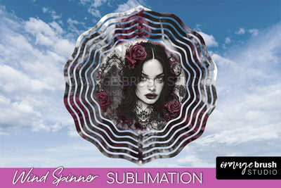 Gothic Wind Spinner, Dark Academia Wind Spinner Sublimation Sublimation OrangeBrushStudio 