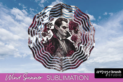 Gothic Wind Spinner, Dark Academia Wind Spinner Sublimation Sublimation OrangeBrushStudio 