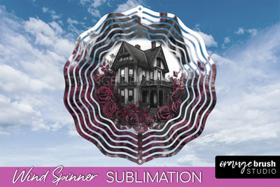 Gothic Wind Spinner, Dark Academia Wind Spinner Sublimation Sublimation OrangeBrushStudio 