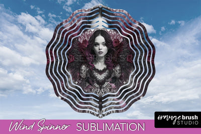 Gothic Wind Spinner, Dark Academia Wind Spinner Sublimation Sublimation OrangeBrushStudio 