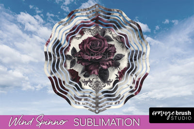Gothic Wind Spinner, Dark Academia Wind Spinner Sublimation Sublimation OrangeBrushStudio 