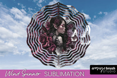 Gothic Wind Spinner, Dark Academia Wind Spinner Sublimation Sublimation OrangeBrushStudio 