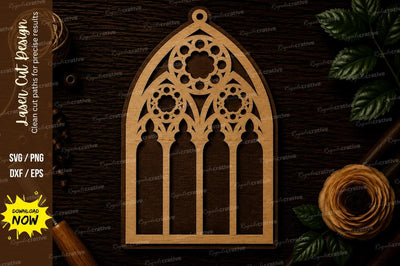 Gothic Window Arch Ornament Laser Cut SVG File SVG Regulrcrative 