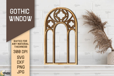 Gothic Window. Layered Arched Window Frame Laser Cut SVG Evgenyia Guschina 