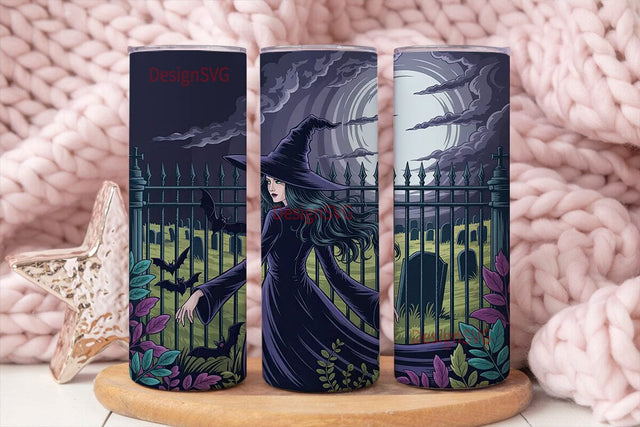 Gothic Witch 20oz Tumbler Wrap Sublimation DesignSVG 
