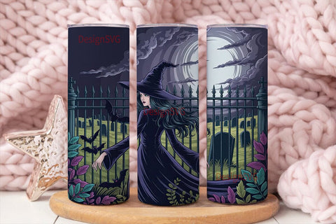 Gothic Witch 20oz Tumbler Wrap Sublimation DesignSVG 