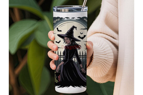 Gothic Witch 20oz Tumbler Wrap Sublimation DesignSVG 