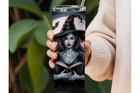 Gothic Witch 20oz Tumbler Wrap Sublimation DesignSVG 