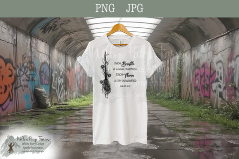 Gothic Witch Broom Hand drawn with thorns and roses. – “Each Bristle is a Name Unspoken” – Salem 1692 Print – Dark Floral Wiccan Decor Sublimation Willow Paige Farms 