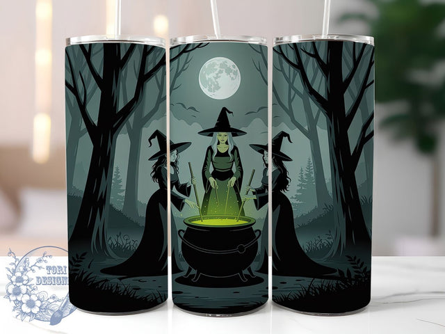 Gothic Witch Cauldron Moon Tumbler, Gothic Moon Tumbler Wrap, 20Oz Skinny Tumbler Wrap, Witchcraft Sublimation Design, Magical Cauldron Drinkware, Gothic Witch Moon Wrap, Spooky Halloween Tumbler Sublimation ToriDesigns 