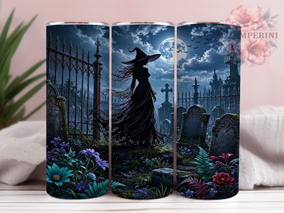 Gothic Witch Cemetery 20oz Tumbler, Witch Cemetery, Gothic Halloween, 20oz Wrap, Dark Spooky, Whimsical Gothic, Sublimation Tumbler, Festive Pattern Sublimation Li Zamperini 