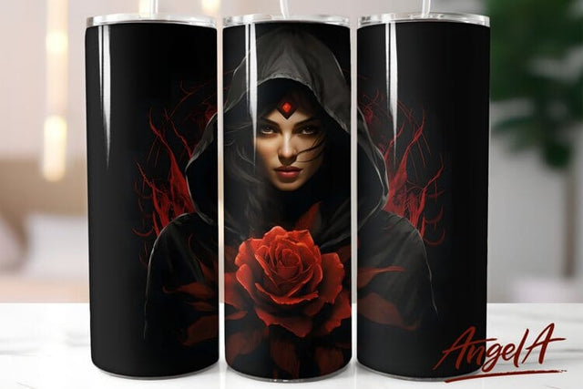 Gothic witch tumbler sublimation wrap PNG / black tumbler Sublimation Angelina Semenova 