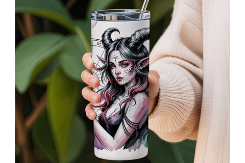 Gothic Witch Tumbler Wrap PNG Sublimation DesignSVG 