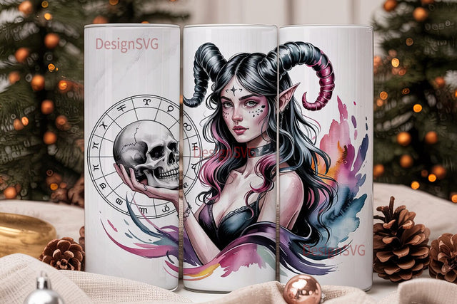Gothic Witch Tumbler Wrap PNG Sublimation DesignSVG 