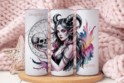 Gothic Witch Tumbler Wrap PNG Sublimation DesignSVG 