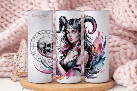 Gothic Witch Tumbler Wrap PNG Sublimation DesignSVG 