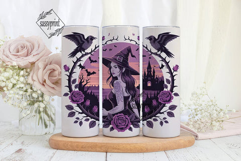 Gothic Witch Tumbler Wrap PNG Sublimation sassyprint 