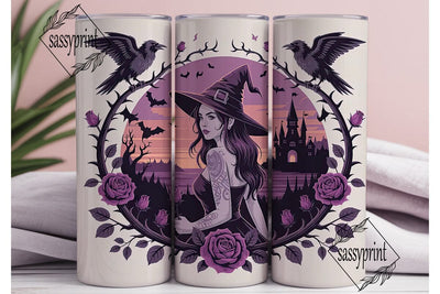 Gothic Witch Tumbler Wrap PNG Sublimation sassyprint 